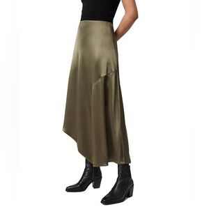 NWT Allsaints Ani Skirt Size US 2 Olive Green